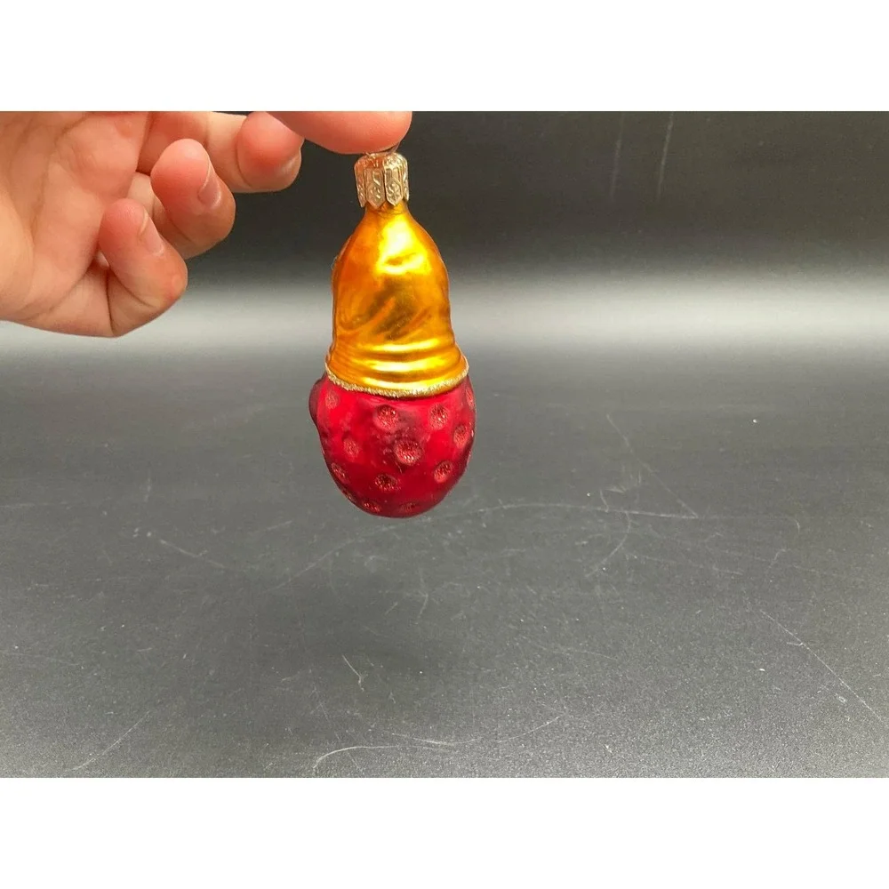Glass Russian Doll Ornament Vintage Hand Painted Matryoshka Style Christmas Rare
